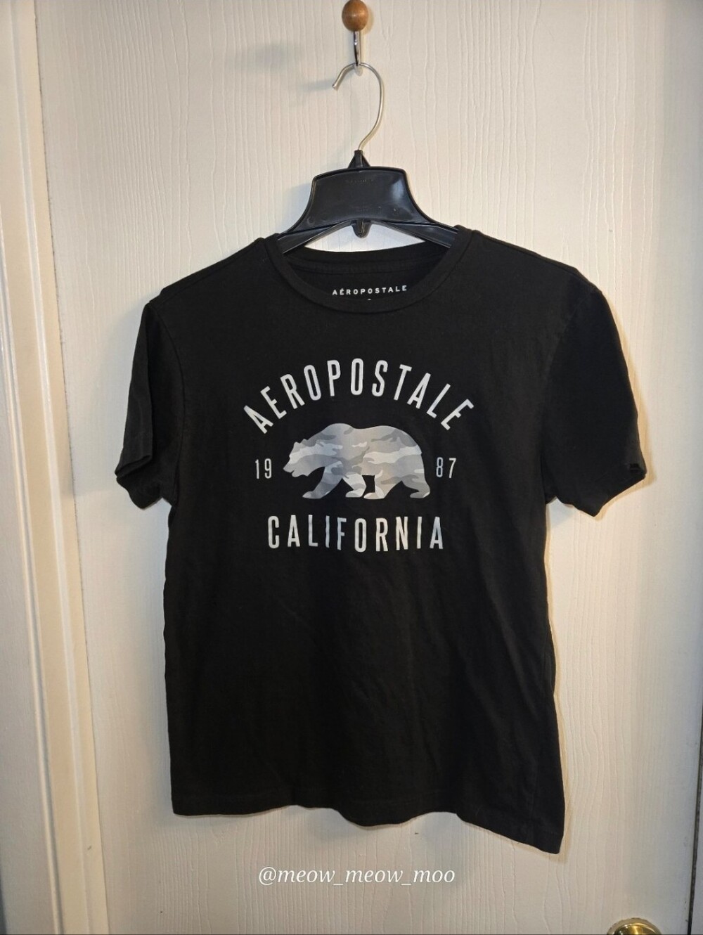 Aeropostale California Bear Graphic Tee Black Small